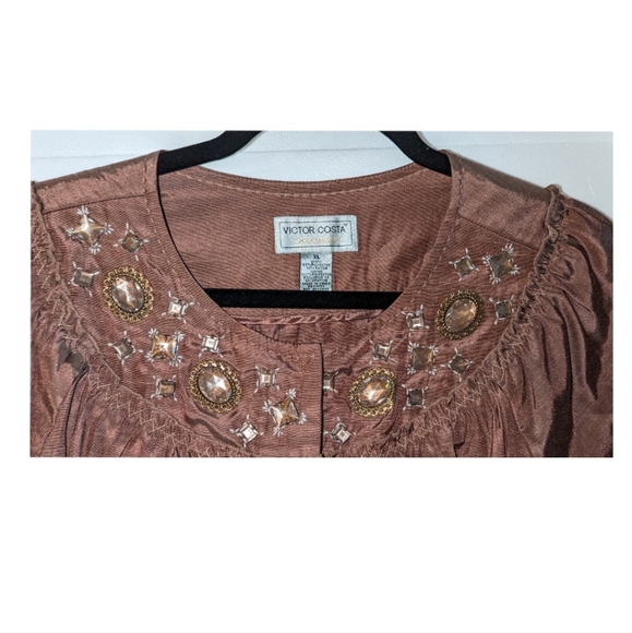 Victor Costa Occasion Blouse - Size XL - Mocha Colour - Picture 8 of 9
